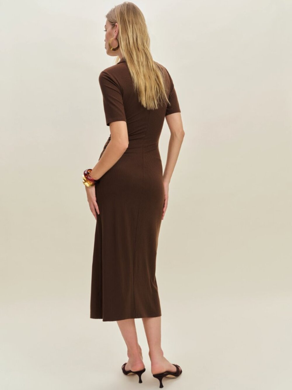 Reformation Aiden Knit Dress - Cafe - Picture 3 of 3